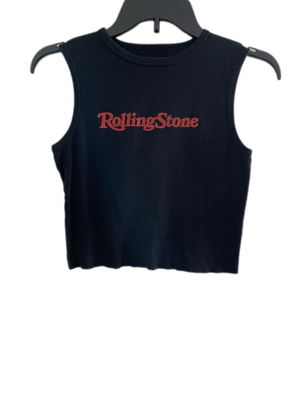 Rolling Stone Black Cropped Tank Top